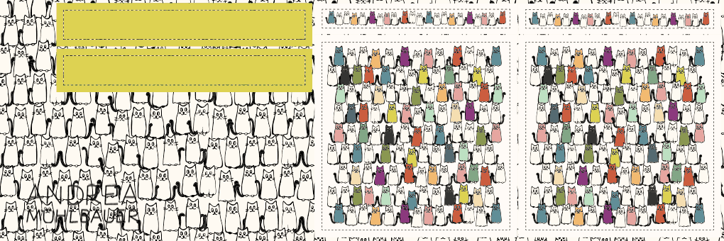 Cats Regenbogenfarbe Tasche - Cut and Sew Panel