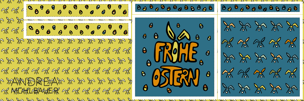 Frohe Ostern Tasche - Cut and Sew Panel