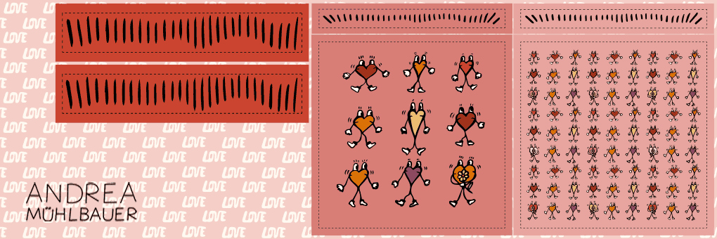 Lovely Hearts Tasche - Cut and Sew Panel