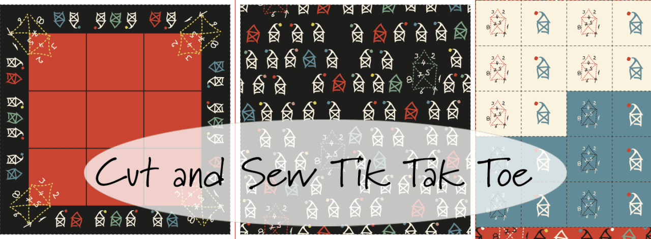 Tik Tak Toe cut and sew Panel