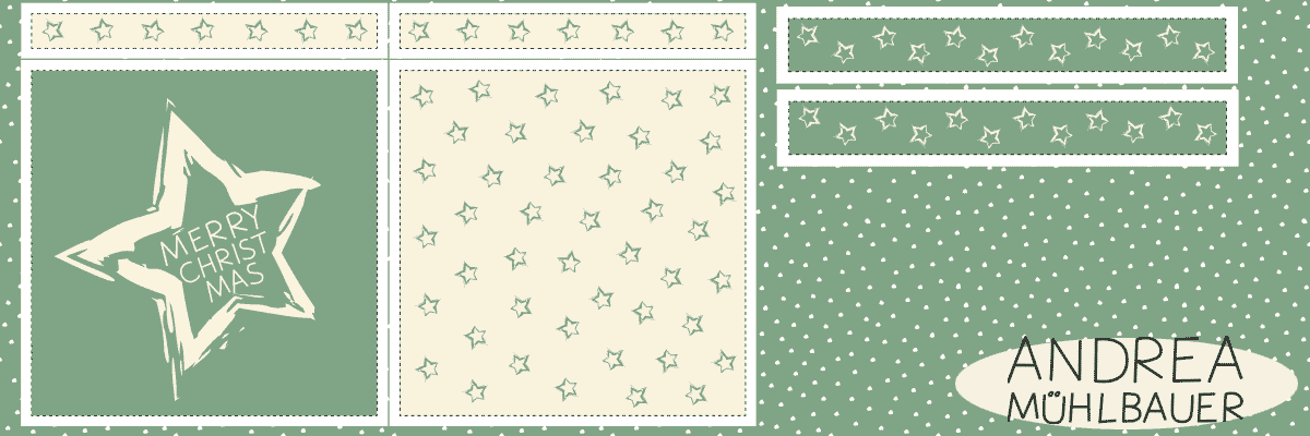 Bag Panel Merry Christmas Star / Taschenpanel Merry Christmas Stern