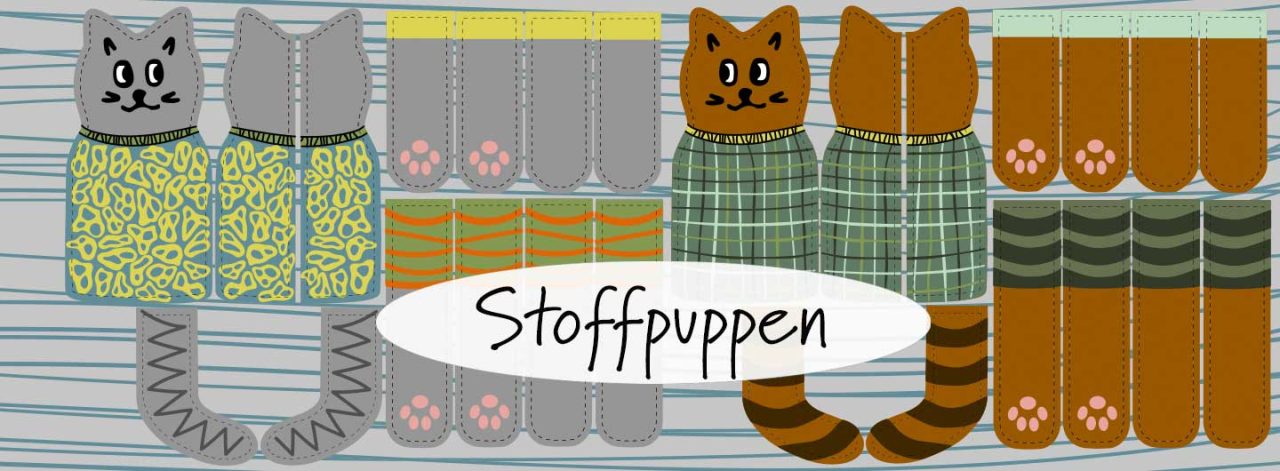 Katzenpuppen cut and sew Panel