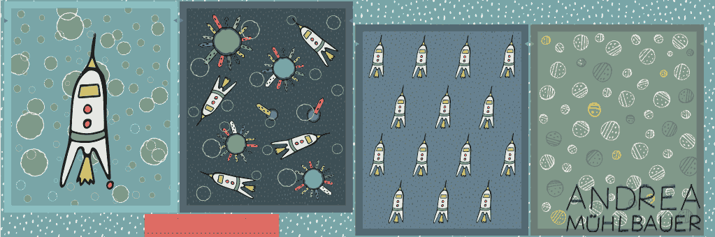 Wendeturnbeutel Space Rocket / Reversible Drawstringbag - Cut and Sew Panel
