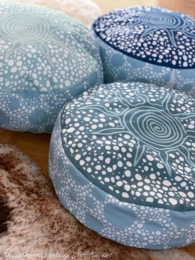 Beach Party Kissen als Bodensitzkissen mit Rand - Pouf