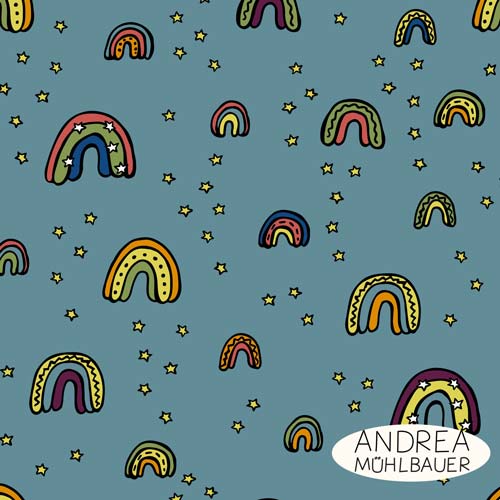 Rainbows And Stars Light Blue