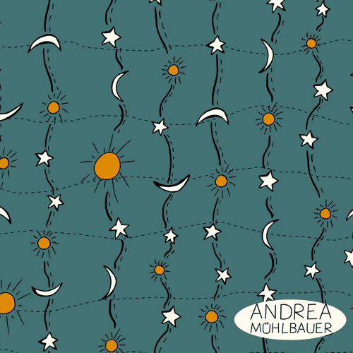 Sonne Mond Sterne Aqua