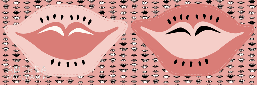 Lips pink Dekokissen Cut and Sew Panel