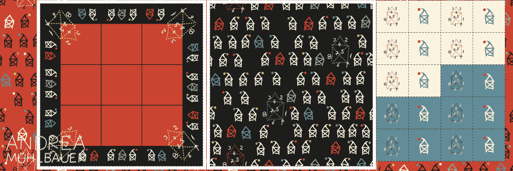 Haus vom Nikolaus Tik Tak Toe Cut and Sew Panel