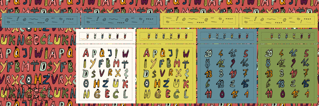 Kleine Taschen Buchstaben Zahlen in bunt - Cut and Sew Projekt