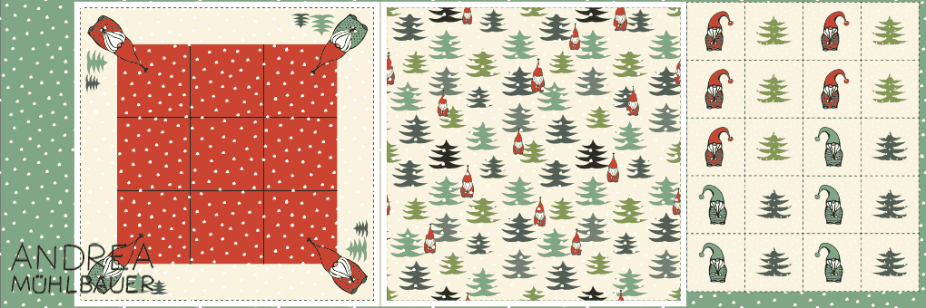 Wichtel Tik Tak Toe Cut and Sew Panel