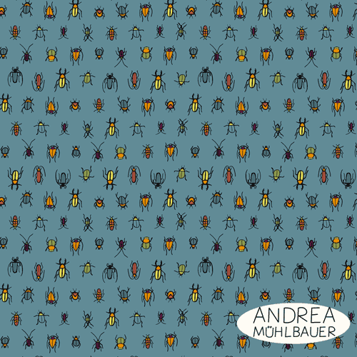 Bugs On Smoky Sky Blue