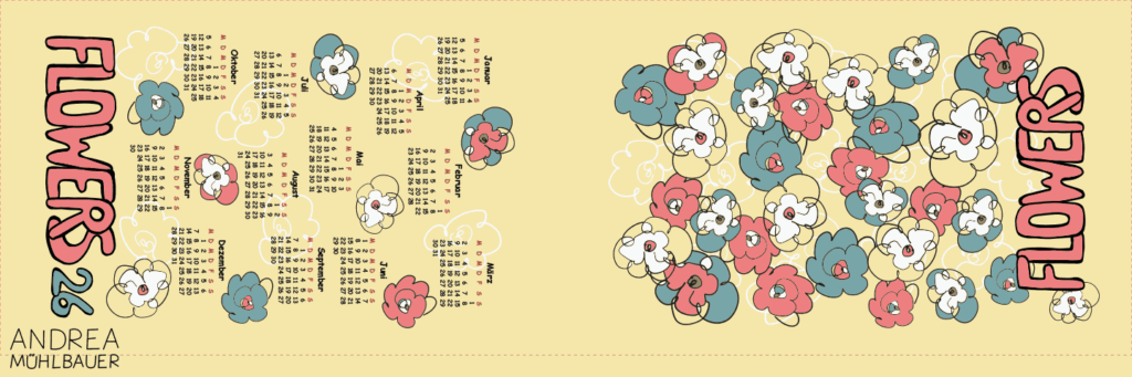Flowers Kalender-Wandbehang 2026