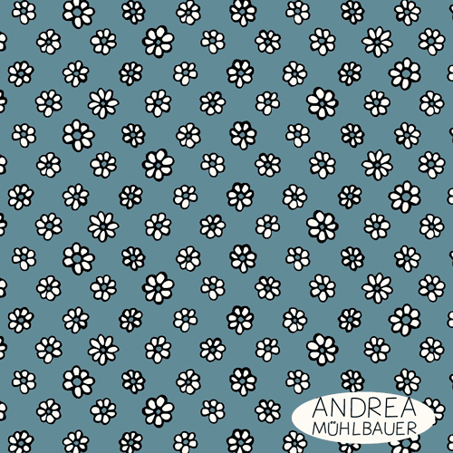 Lots Of Flowers Blau