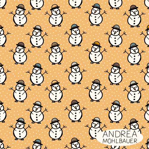 Snowman On Soft Yellow