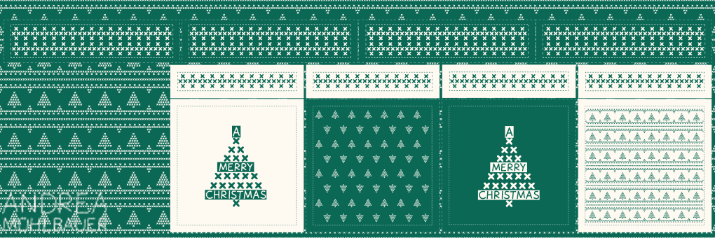 Weihnachts Kreuzstich Tasche Klein Gruen