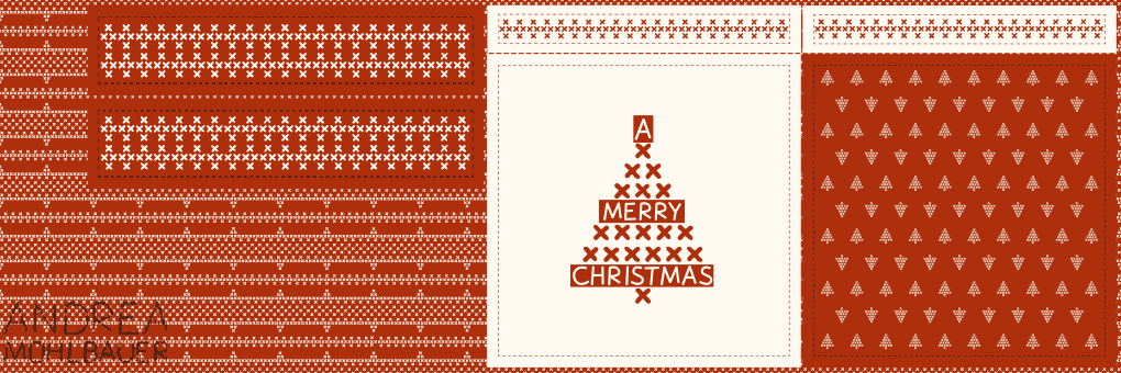 Weihnachts Kreuzstich Tasche Rot