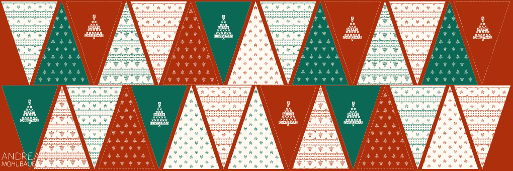 Weihnachts Wimpel Kreuzstich