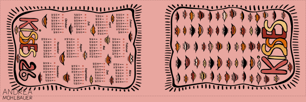 Kisses Kalender-Wandbehang 2026