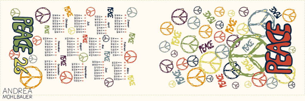 Peace Kalender-Wandbehang 2026