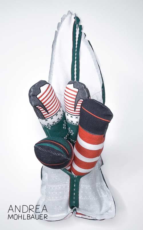 Oberteil rechts auf rechts zusammensteppen