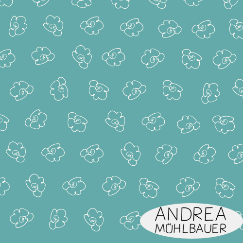 Comic Flowers small oceanblue