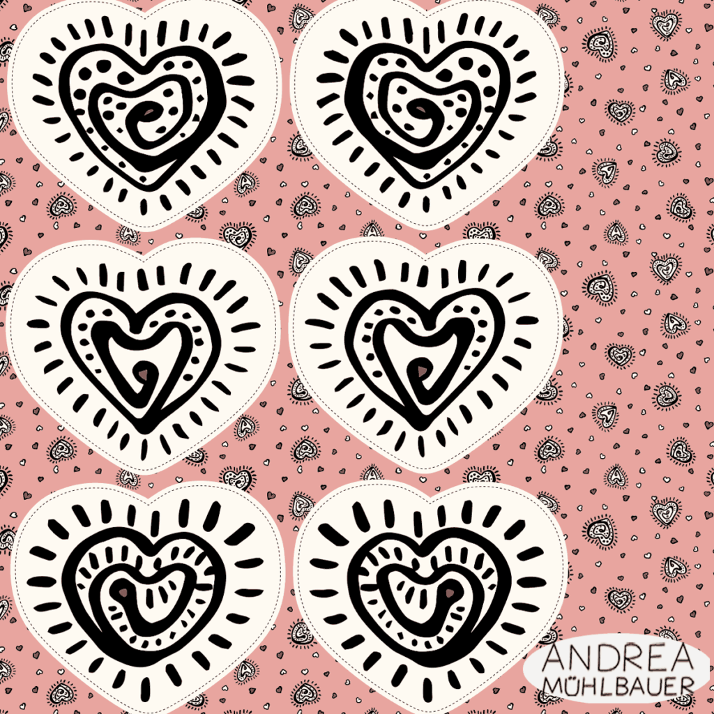 Love Hearts Kissen Creme