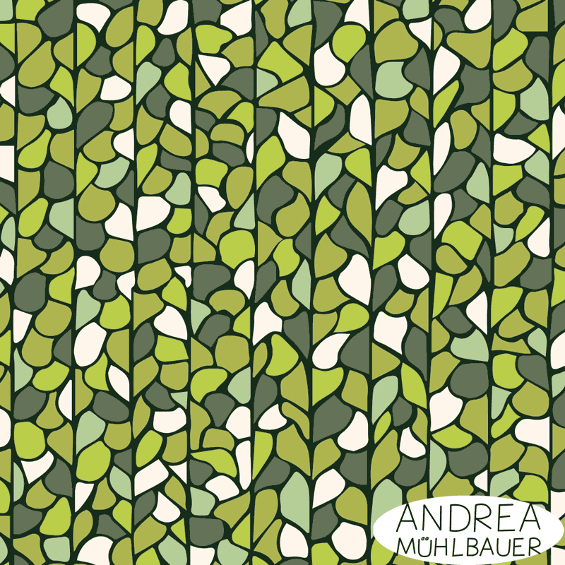 Blütenregen grün - Obstblüten und Bienen Kollektion Andrea Mühlbauer