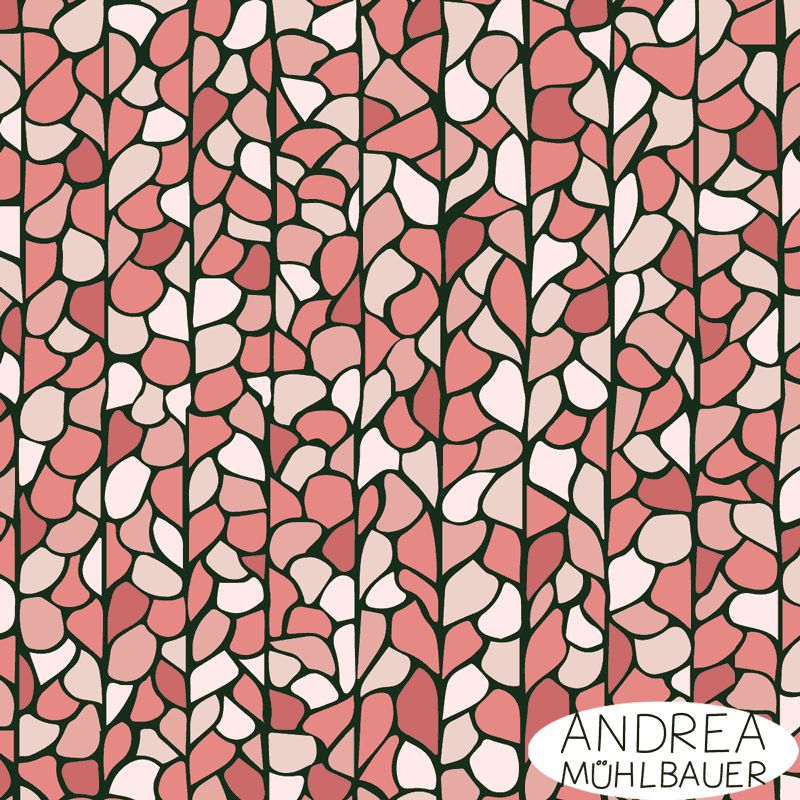 Blütenregen rosa - Obstblüten und Bienen Kollektion Andrea Mühlbauer