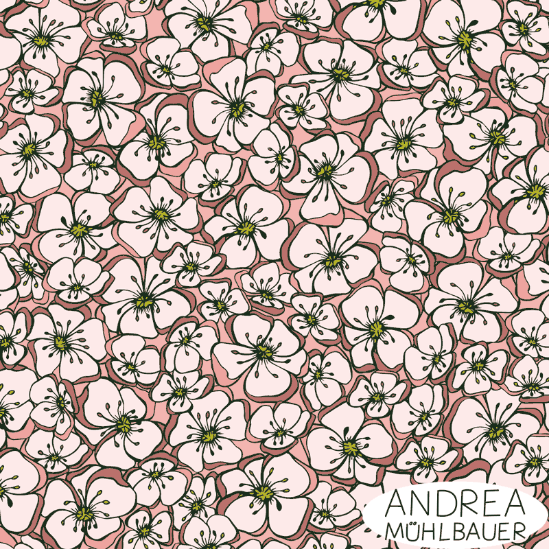 Obstblüte rosa rosenholz - Obstblüten und Bienen Kollektion Andrea Mühlbauer