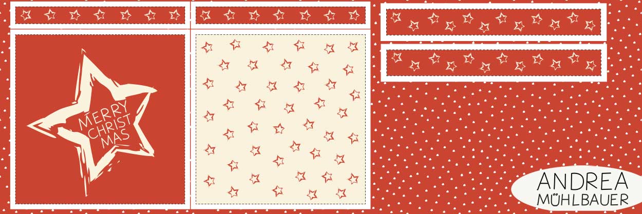 Christmas In The Forest Stars Red Geschenk Tasche