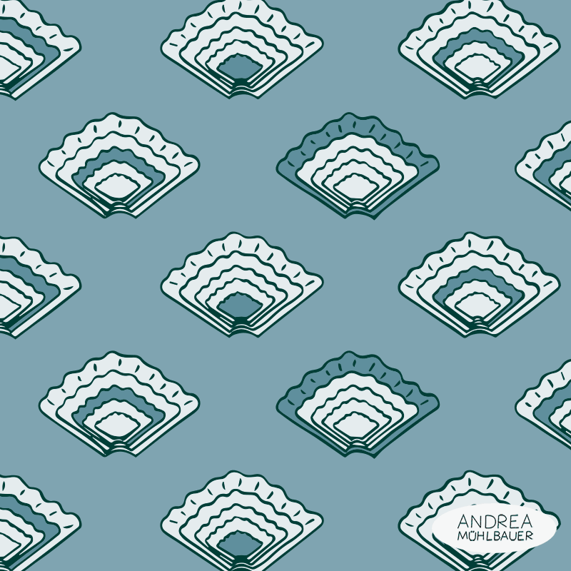 Muscheln blau