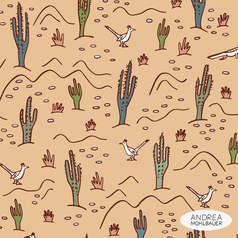 Kakteen und Roadrunner