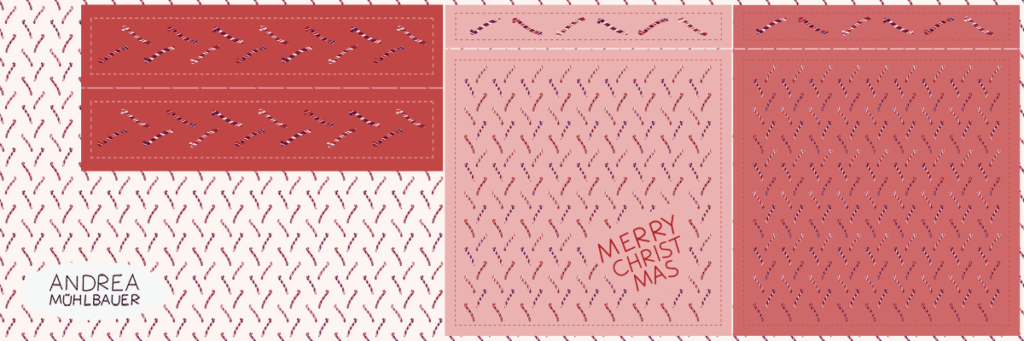 Tachenpanel Zuckerstangen rosa